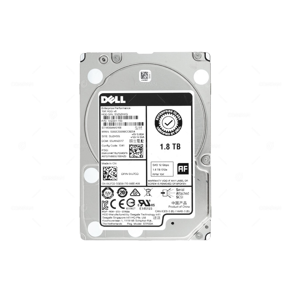 VJ7CD-NO-CADDY DELL HDD 1.8TB 10K SAS 12G 2.5" SFF HOT-SWAP